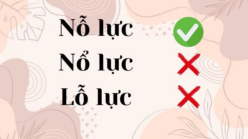 Nổ lực hay nỗ lực hay lỗ lực đúng chính tả, nỗ lực là từ đúng
