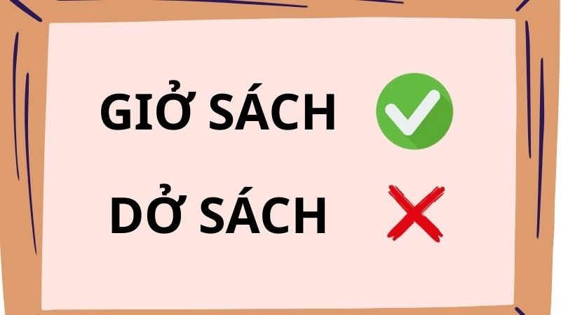 Giở sách hay dở sách đúng chính tả, dở sách là từ đúng