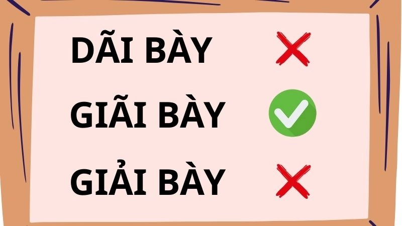 Giãi bày, dãi bày hay giải bày đúng chính tả, giãi bày là từ đúng