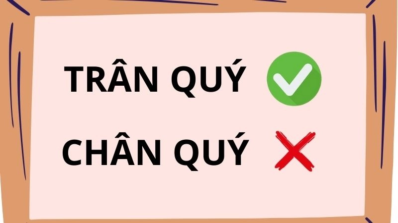 Chân quý hay trân quý đúng chính tả, trân quý là từ đúng