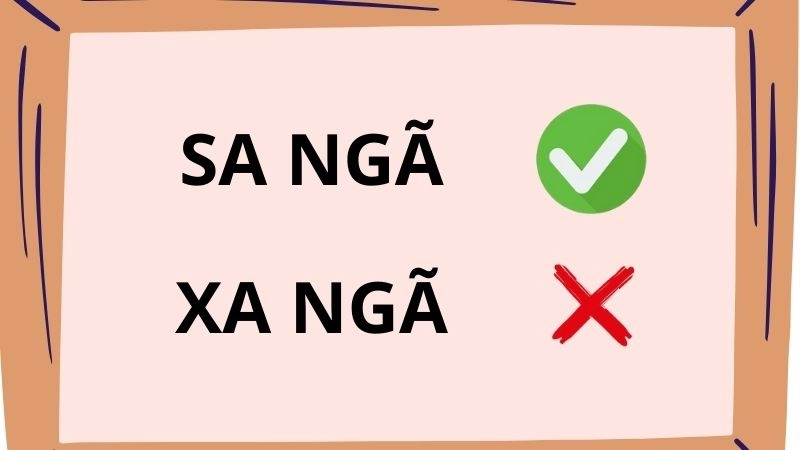 Sa ngã hay xa ngã đúng chính tả, sa ngã là từ đúng