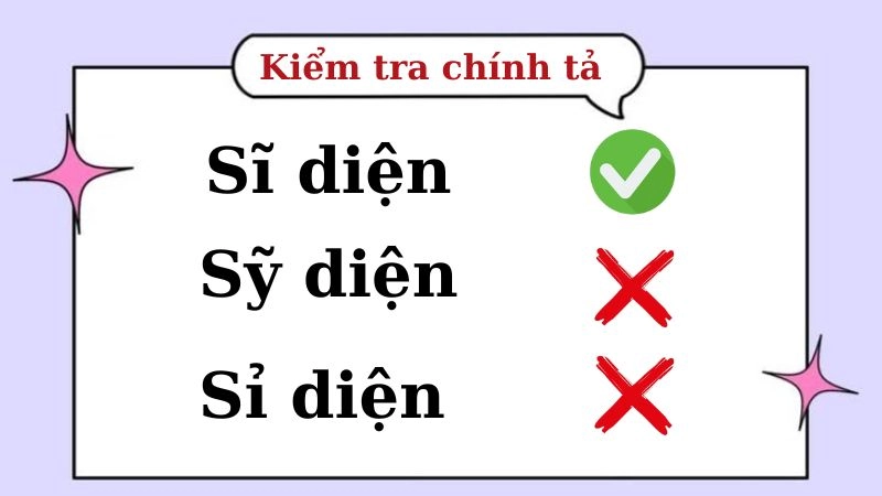 Sỉ diện, sĩ diện hay sỹ diện đúng chính tả, sĩ diện là từ đúng