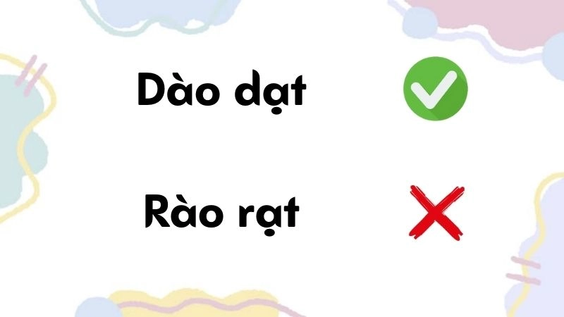 Rào rạt hay dào dạt đúng chính tả, dào dạt là từ đúng