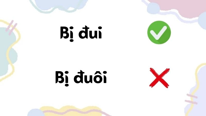 Bị đuôi hay bị đui đúng chính tả, bị đui là từ đúng