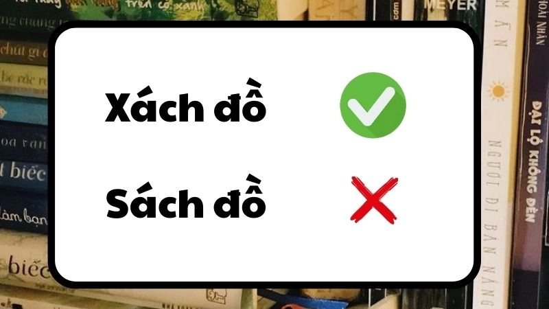 Sách đồ hay xách đồ đúng chính tả, xách đồ là từ đúng