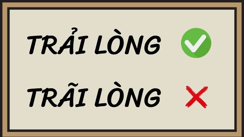 Trải lòng hay trãi lòng đúng chính tả, trải lòng là từ đúng
