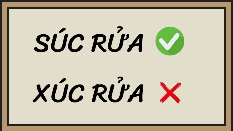 Súc rửa hay xúc rửa đúng chính tả, súc rửa là từ đúng