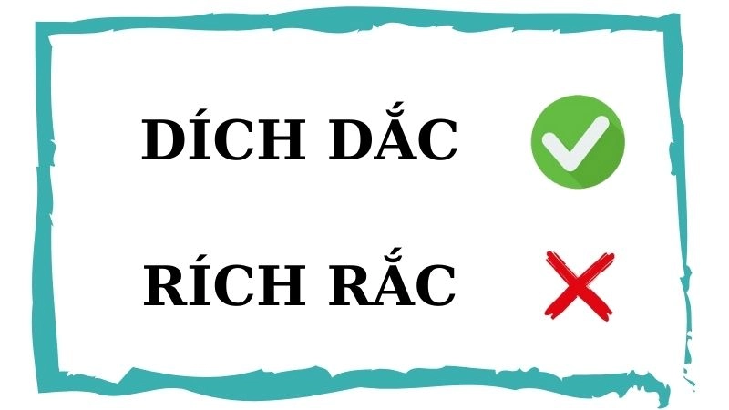 Rích rắc hay dích dắc đúng chính tả, rích rắc là từ đúng