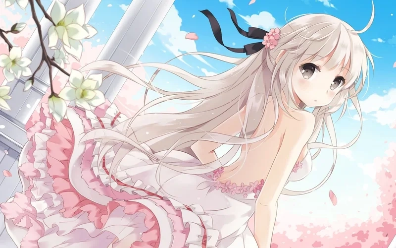 Hình nền anime girl cute cho máy tính lung linh đầy màu sắc