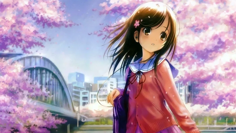 Hình nền anime girl cute mùa hè tươi mát như ánh nắng vàng