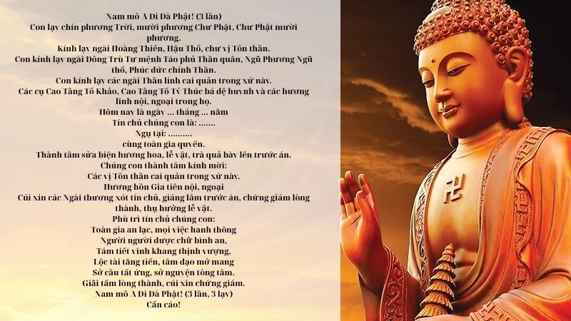 Văn khấn mùng 1 âm lịch trong nhà