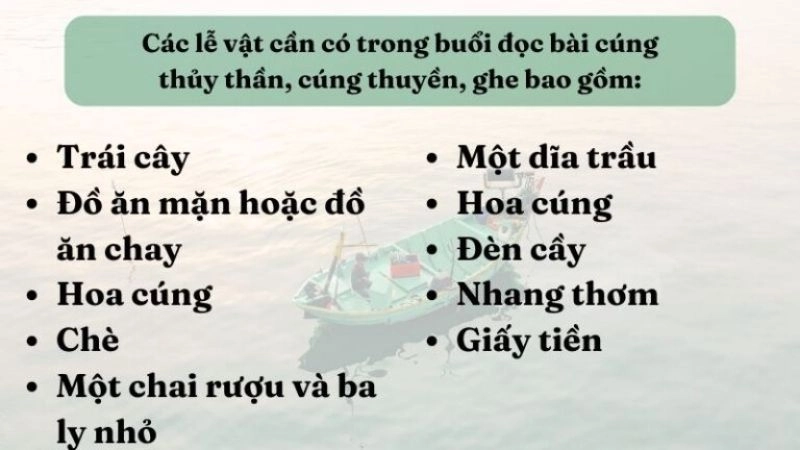 Lễ vật cúng tàu thuyền