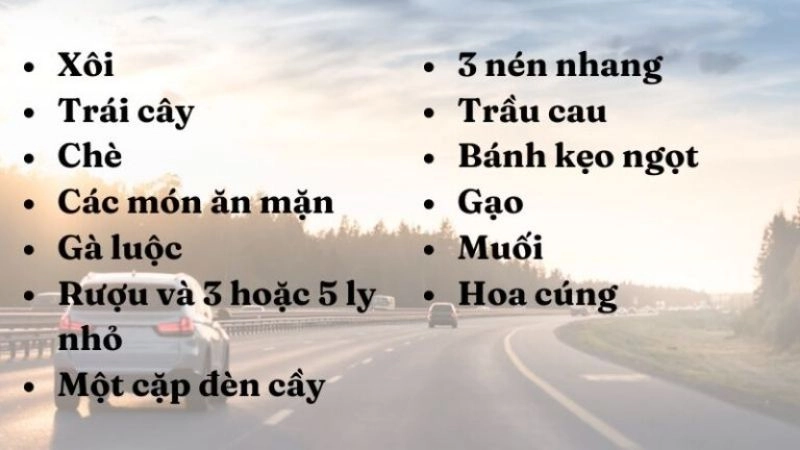 Mâm cúng lễ xuất hành