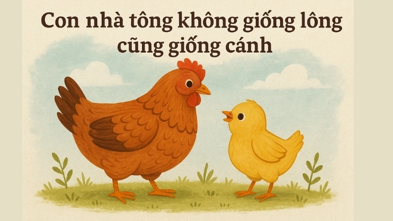 “Con nhà tông không giống lông cũng giống cánh” thể hiện điều gì trong quá trình phát triển của con người?