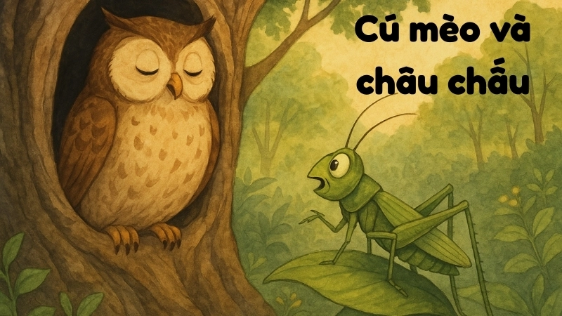 Tóm tắt Truyện ngụ ngôn - Cú mèo và châu chấu hay nhất