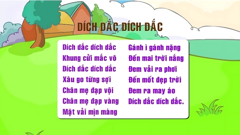 Đồng dao Dích dắc dích dắc và ý nghĩa vui nhộn cho bé