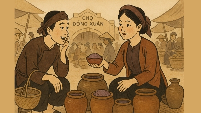 Tóm tắt truyện dân gian Gặp cô hàng mắm tôm chợ Đồng Xuân