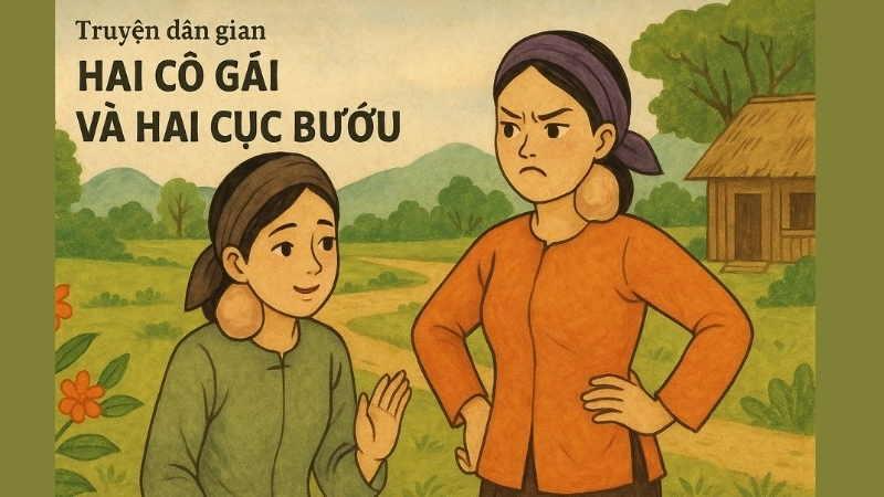 Tóm tắt Truyện dân gian - Hai cô gái và hai cục bướu đầy đủ
