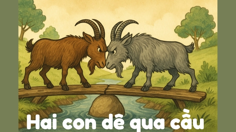 Tóm tắt Truyện ngụ ngôn - Hai con dê qua cầu hay nhất