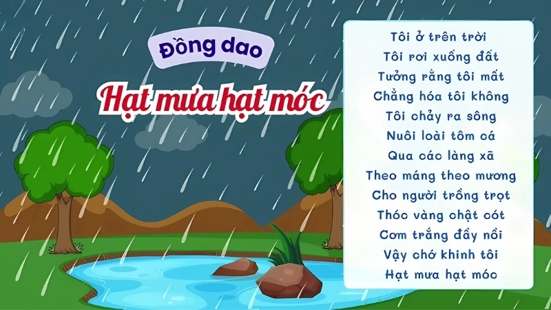 Bài đồng dao Hạt mưa hạt móc và ý nghĩa sâu sắc
