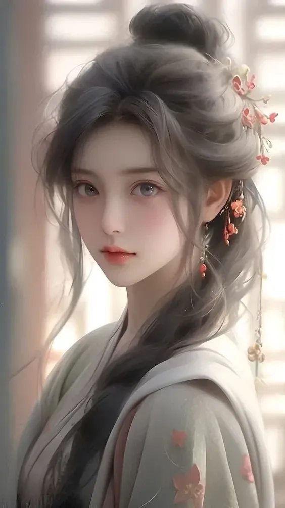 Tạo điểm nhấn với hình nền 3D cô gái tóc dài quyến rũ
