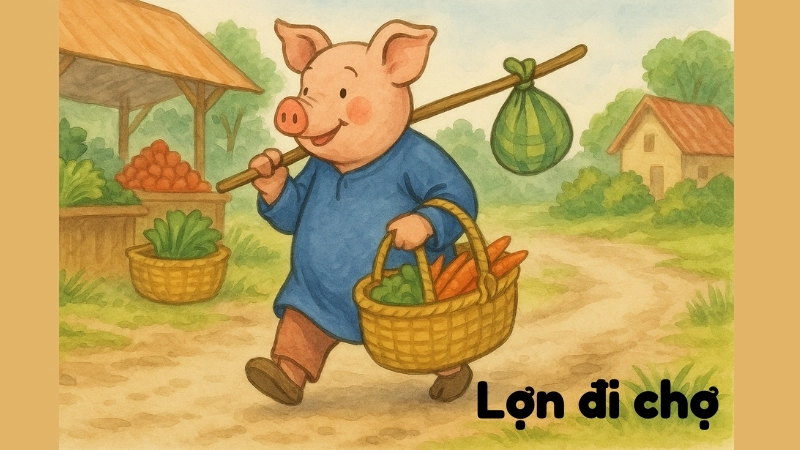 Tóm tắt Truyện ngụ ngôn - Lợn đi chợ và bài học thấm thía