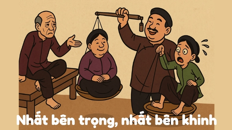 Tóm tắt Truyện cười - Nhất bên trọng, nhất bên khinh hay