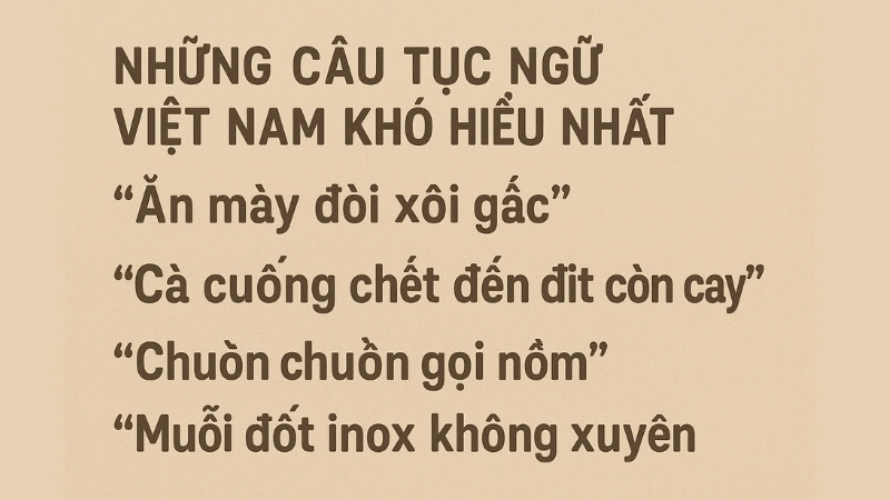 Những câu tục ngữ Việt Nam khó hiểu nhất