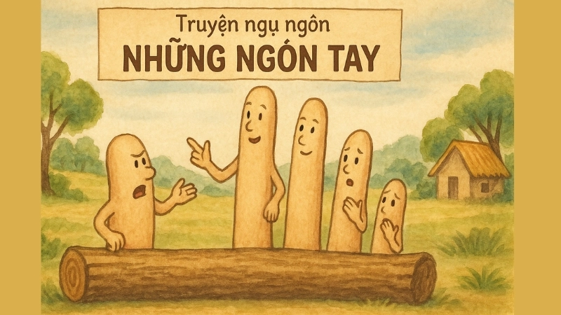Tóm tắt Truyện ngụ ngôn - Những ngón tay bài học đoàn kết