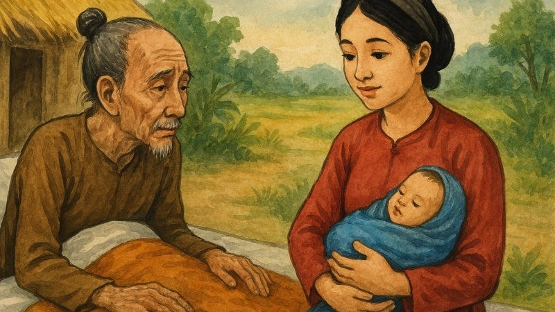 Tóm tắt truyện cổ tích Việt Nam - Sinh con rồi mới sinh cha