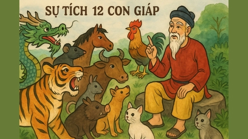 Tóm tắt truyện cổ tích Việt Nam - Sự tích 12 con giáp