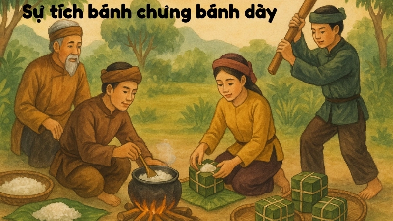 Tóm tắt truyện Sự tích bánh chưng bánh dày hay nhất