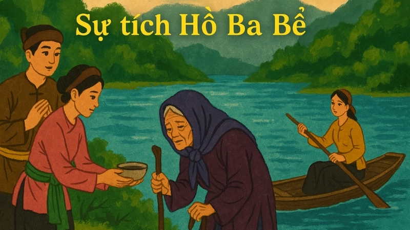 Tóm tắt truyện cổ tích Việt Nam - Sự tích Hồ Ba Bể