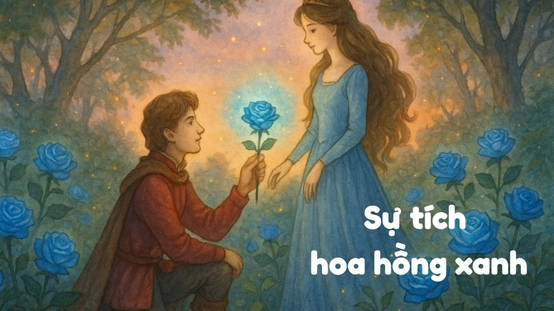 Tóm tắt Truyện cổ tích nước ngoài - Sự tích hoa hồng xanh