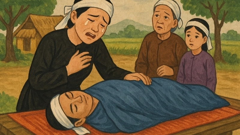 Truyện cổ tích Việt - Tóm tắt Sự tích khăn tang chuẩn