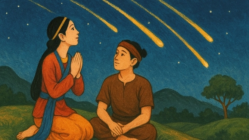 Tóm tắt truyện cổ tích Việt Nam Sự tích mưa sao băng