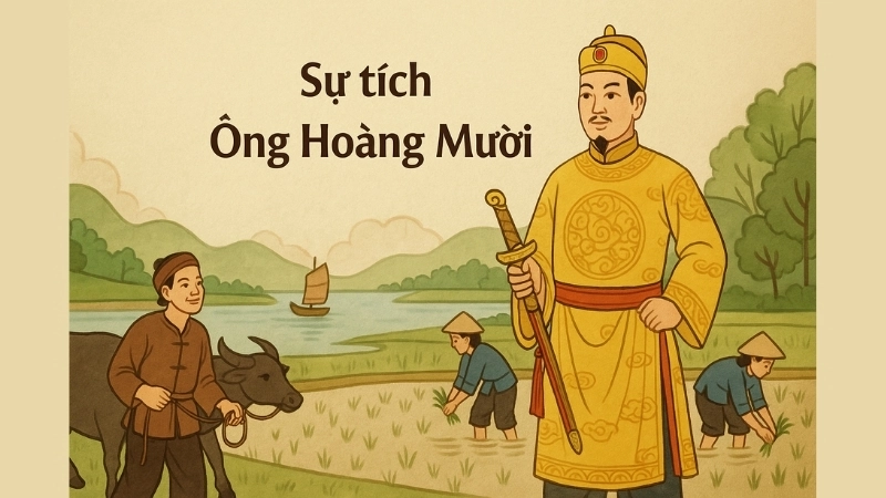 Tóm tắt Truyện dân gian - Sự tích ông Hoàng Mười ngắn gọn