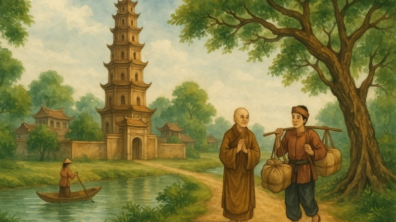 Tóm tắt truyện cổ tích Việt Nam - Sự tích tháp Báo Ân