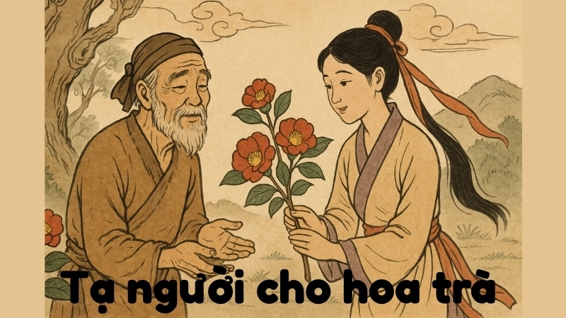 Tóm tắt Truyện dân gian - Tạ người cho hoa trà chi tiết