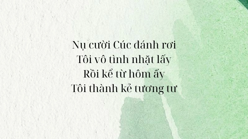 tặng bạn những bài thơ thả thính con gái trên Cúc hay nhất