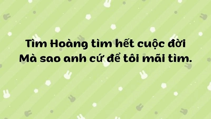 thơ thả thính tên Hoàng sẽ là một cách không tồi