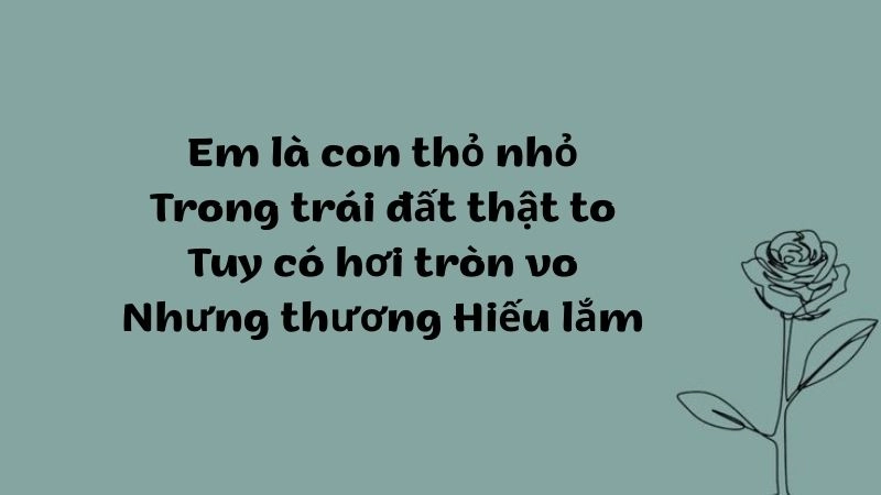 thơ thả thính Hiếu dài 4 câu để nói ra những cảm xúc đã chôn giấu từ lâu