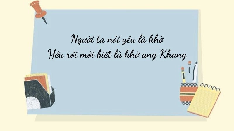 thơ thả thính tên Khang đầy yêu thương và sáng tạo,