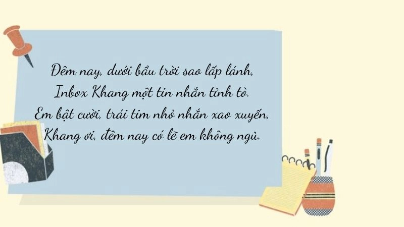những bài thơ thả thính người tên Khang “bá đạo” nhất