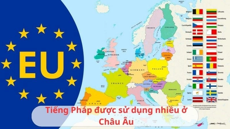 Tiếng Pháp được suer dựn gnhieeuf ở châu Âu