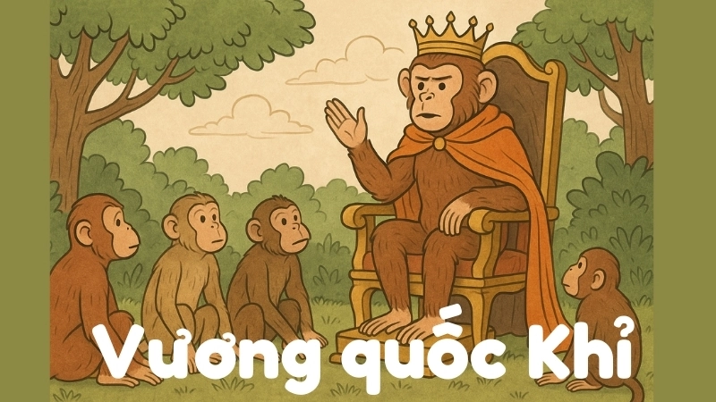 Tóm tắt Truyện ngụ ngôn - Vương quốc Khỉ ngắn gọn dễ hiểu