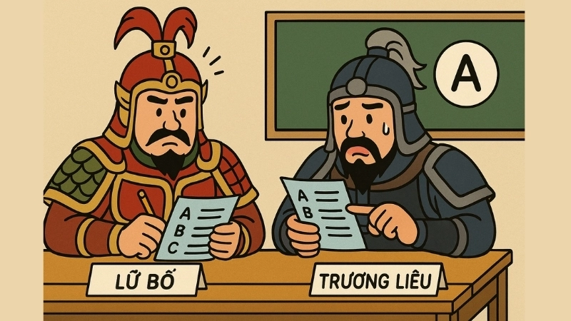 Tóm tắt Truyện cười - Lữ Bố và Trương Liêu thi trắc nghiệm hay